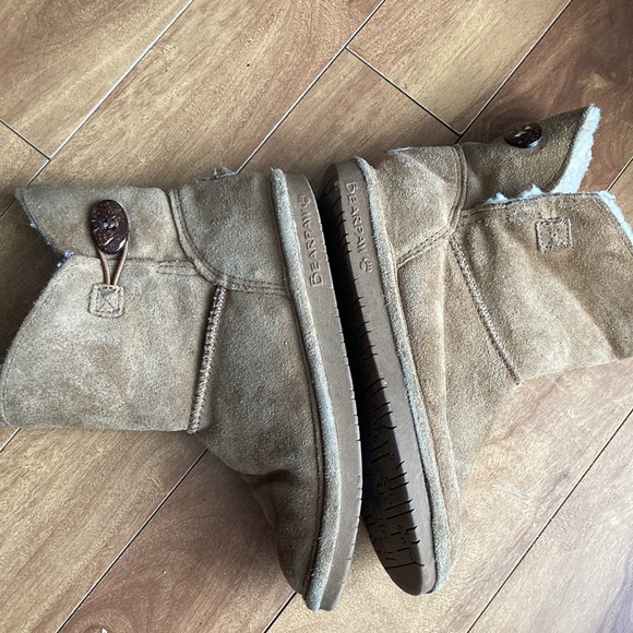 👠BOGO FREE👠BEAR PAWS💫 Girls Tan Slip-On Ugg Style Boots - Picture 6 of 11